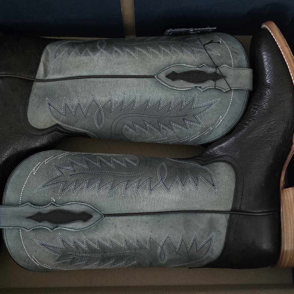 Black and Gray Western Boots